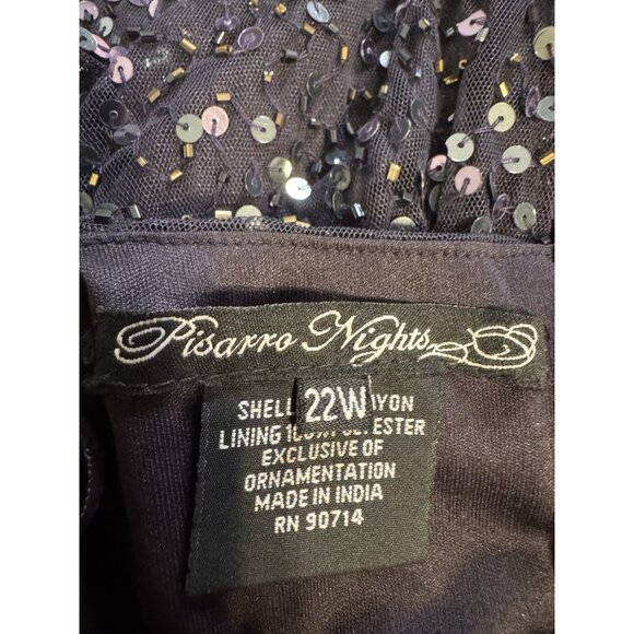 Pisarro Nights Eggplant Formal Sequin Beaded Sheath Dress Size 22W Party NEW - Picture 8 of 13